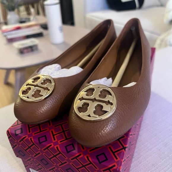 Royal Tan/Gold Chelsea Ballet Flat in Tumbled Leather (ONLY USED TWICE) - Picture 3 of 11